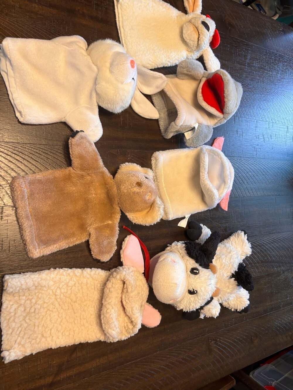 Lot of 7 Assorted Plush Animal Hand Puppets